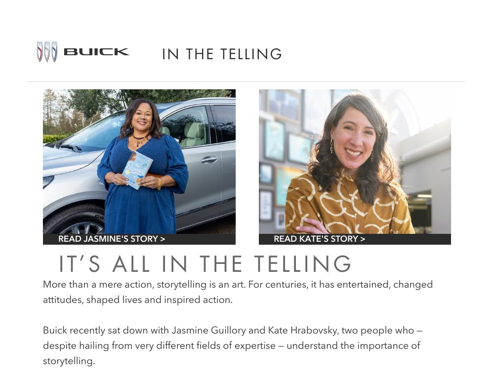 Buick.com news feature: It’s all in the telling