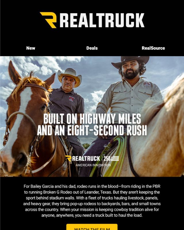 RealTruck email: Built on highway miles and an eight-second rush