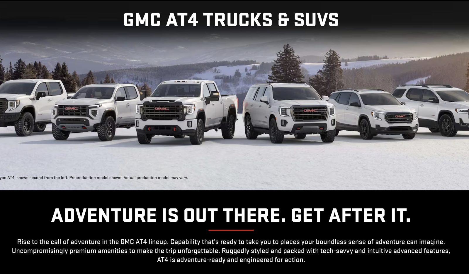 GMC.com: GMC AT4 trucks and SUVs, Adventure is out there. Get after it.
