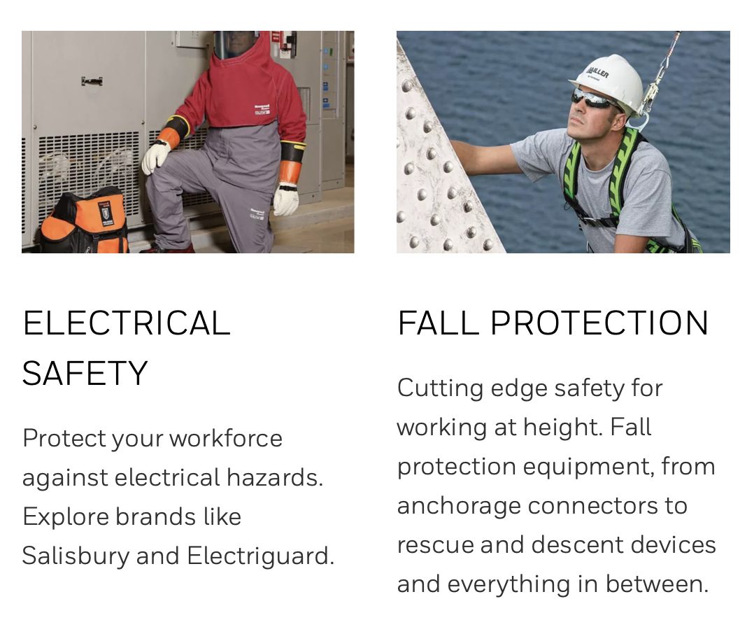 Honeywell.com: Electrical safety and fall protection