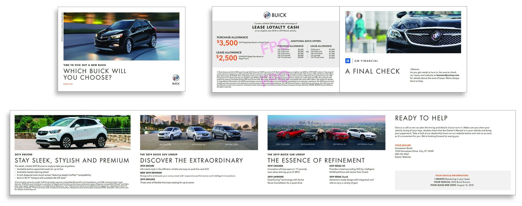Buick lease-end direct mail, one month out: Which Buick will you choose?