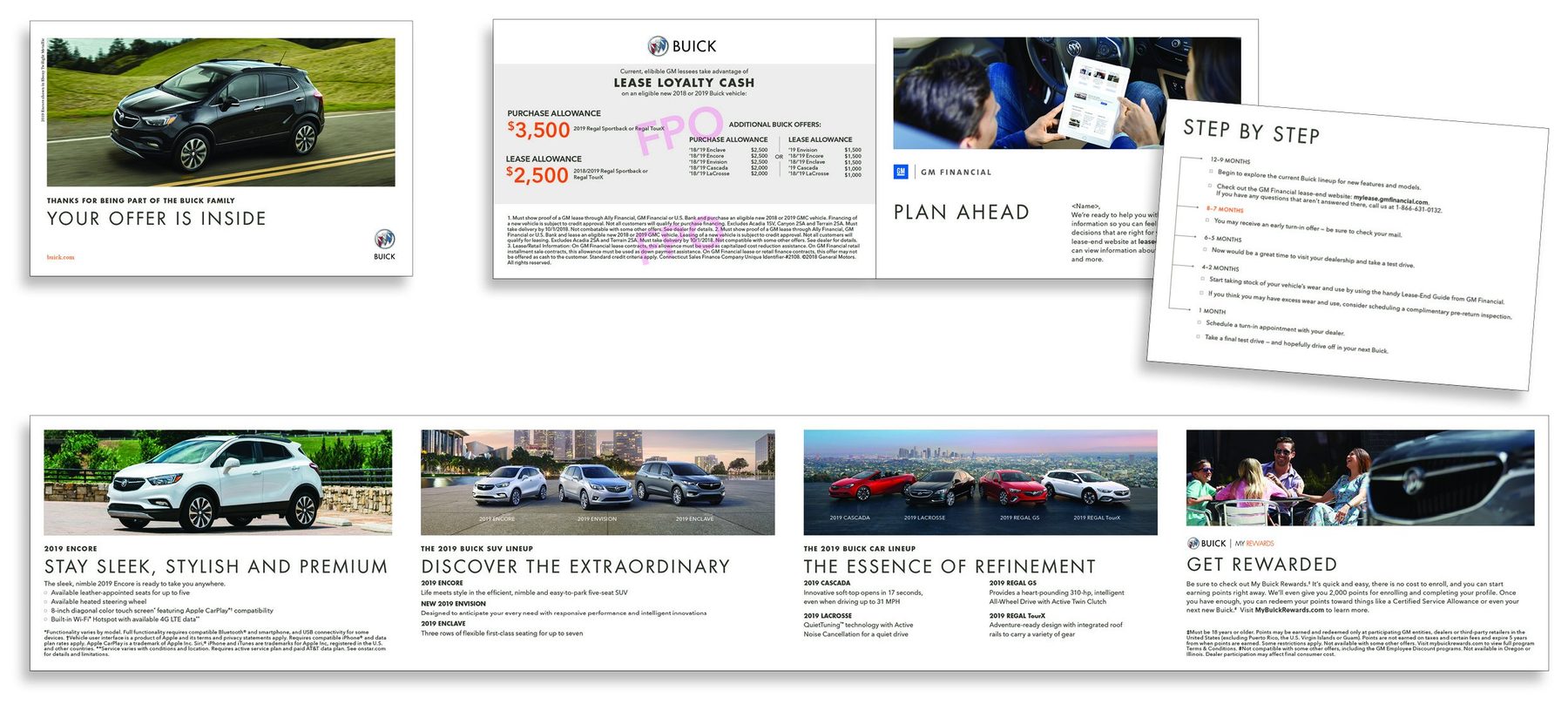 Buick lease-end direct mail, lease loyalty offer mailer: Your offer is inside