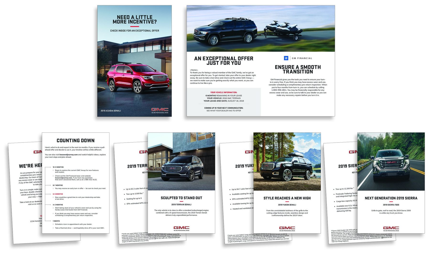 GMC lease-end direct mail, six months out: Need a little more incentive?
