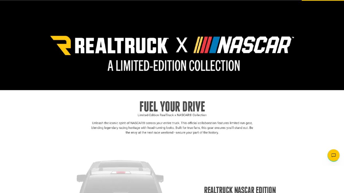 RealTruck × NASCAR collection page