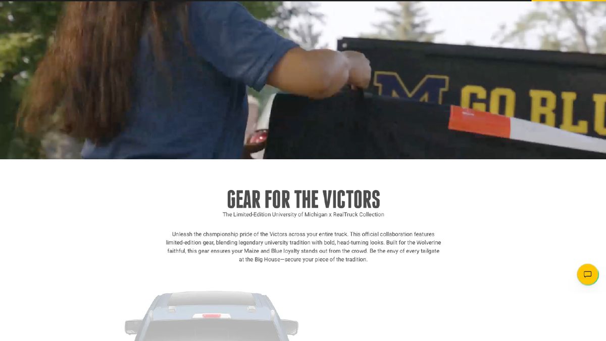 RealTruck × University of Michigan collection page
